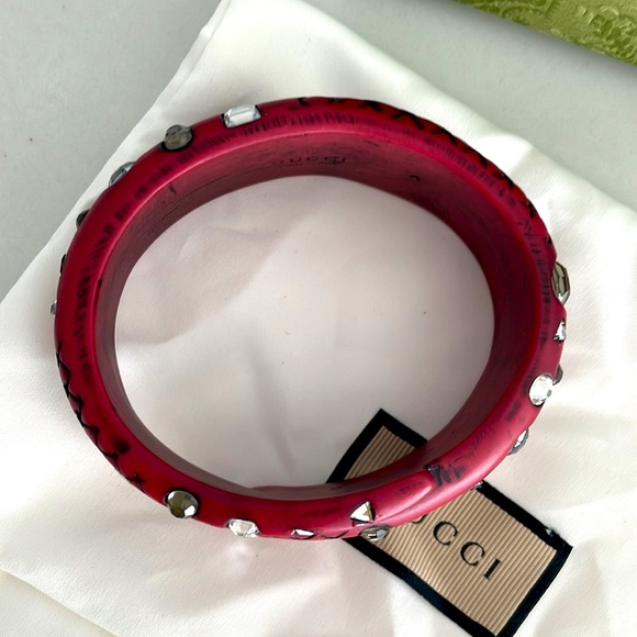 NEW w/box Gucci Resin & Crystal Snake Bangle Bracelet - Picture 4 of 7
